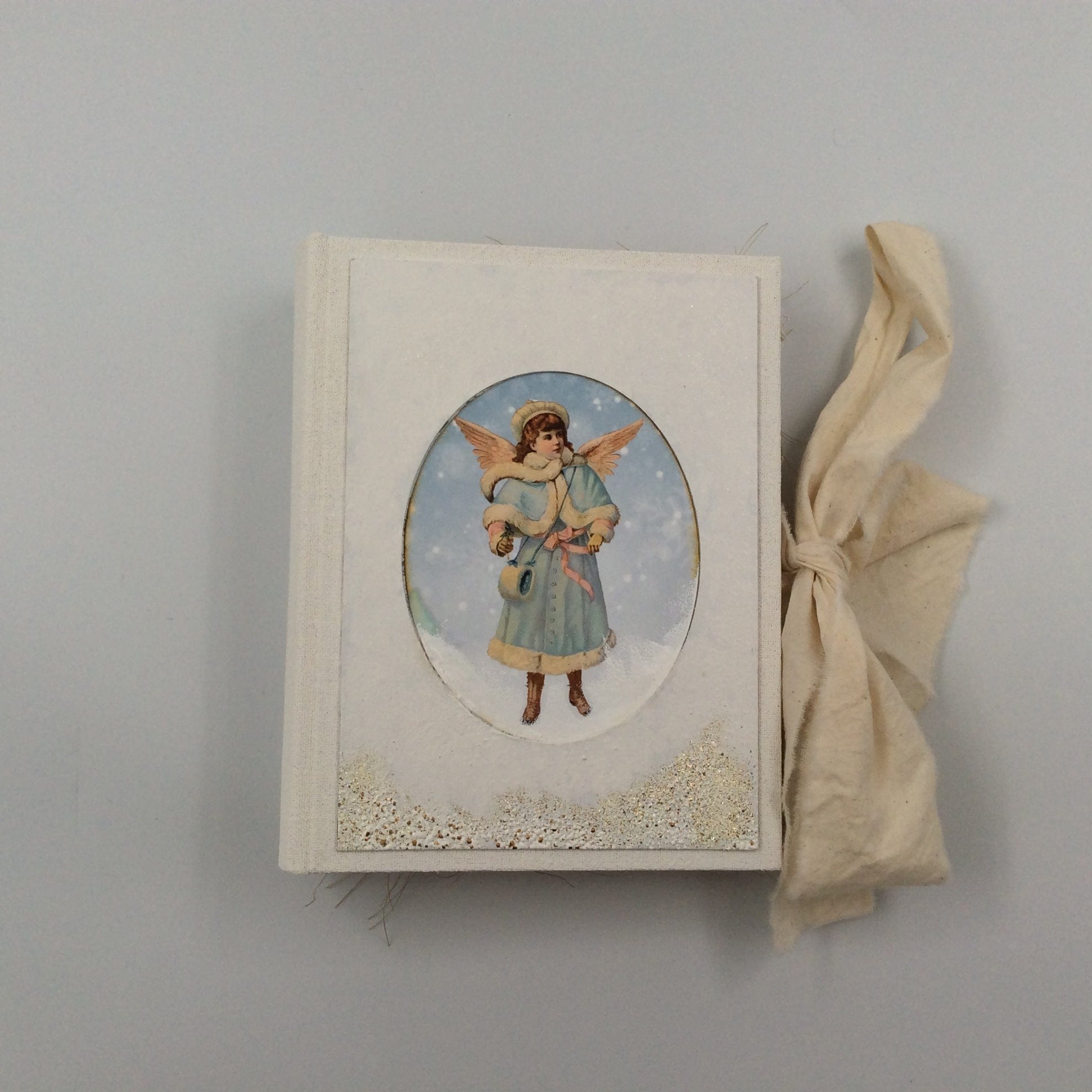 Snow Angel Journal 5"x7" - Painted White Fabric Cover - Five and Divine