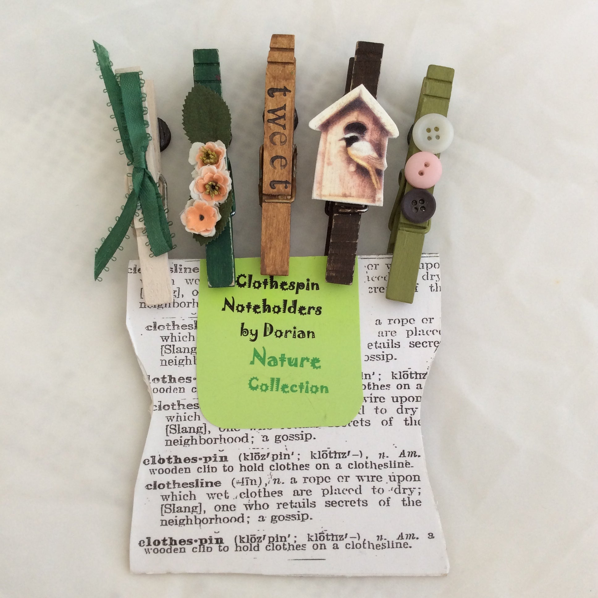 Nature Clothespin Noteholders - Five and Divine