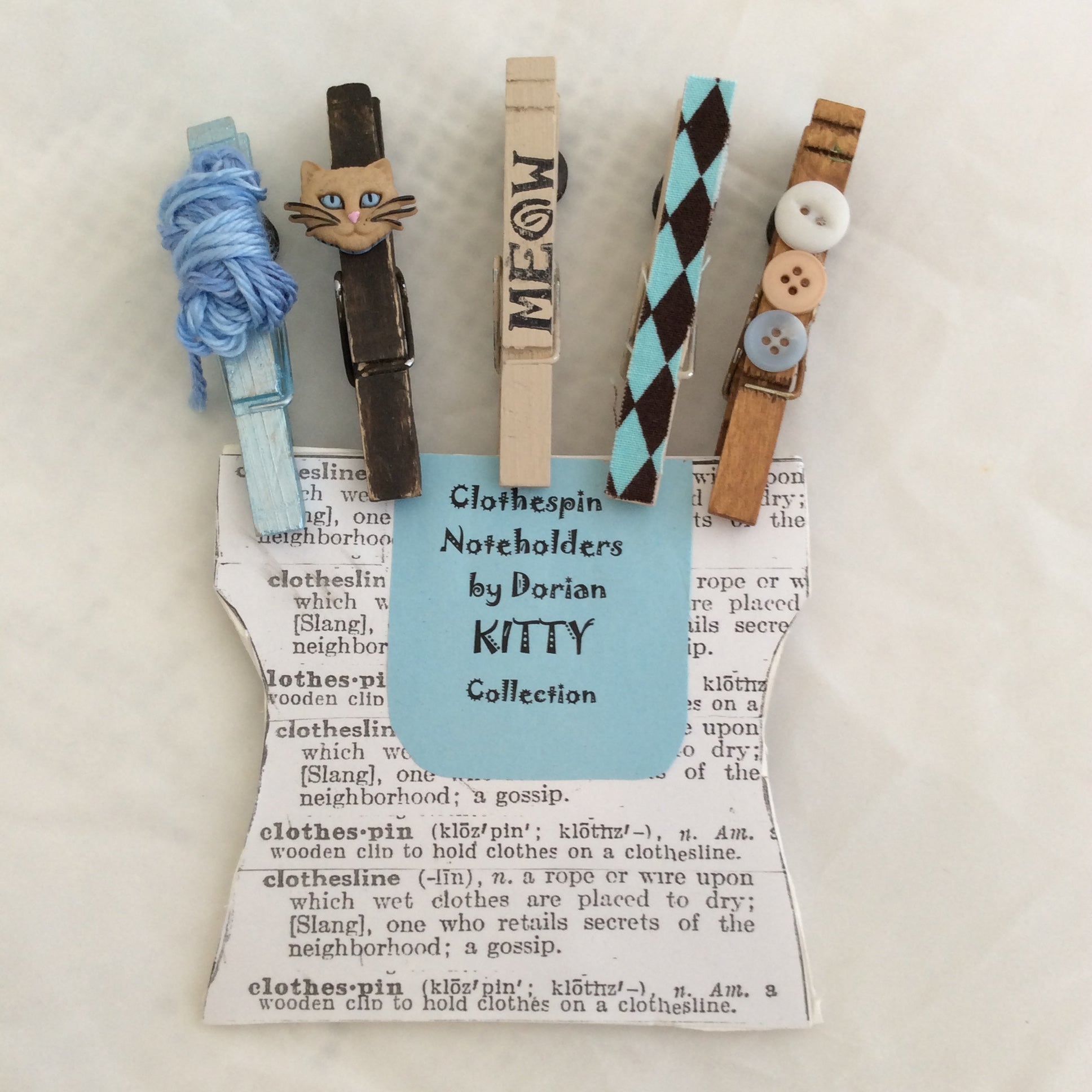 Kitty Clothespin Noteholders - Five and Divine