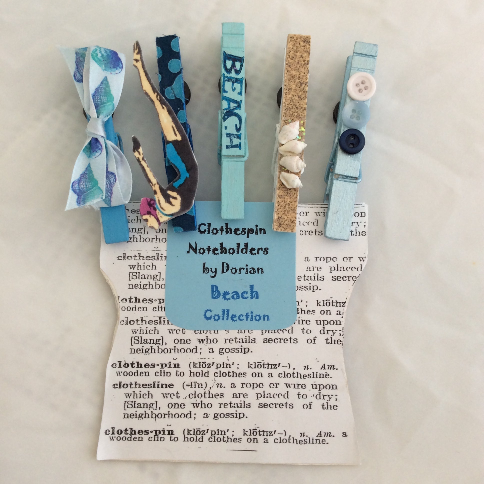 Beach Clothespin Noteholders - Five and Divine