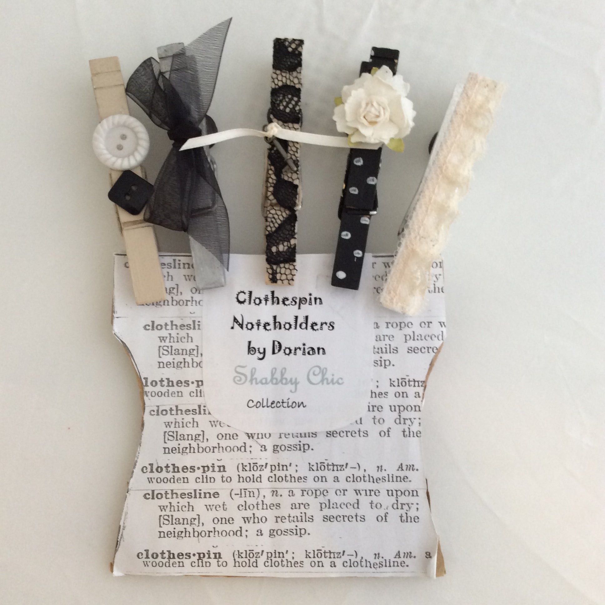 Shabby Chic Clothespin Noteholders - Five and Divine