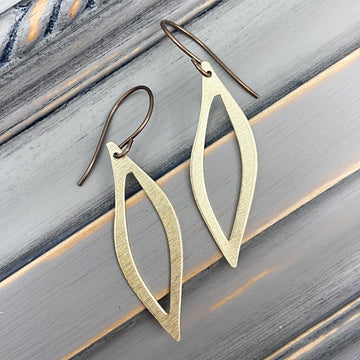 Gold Wendi Earrings on Natural Brass Wire