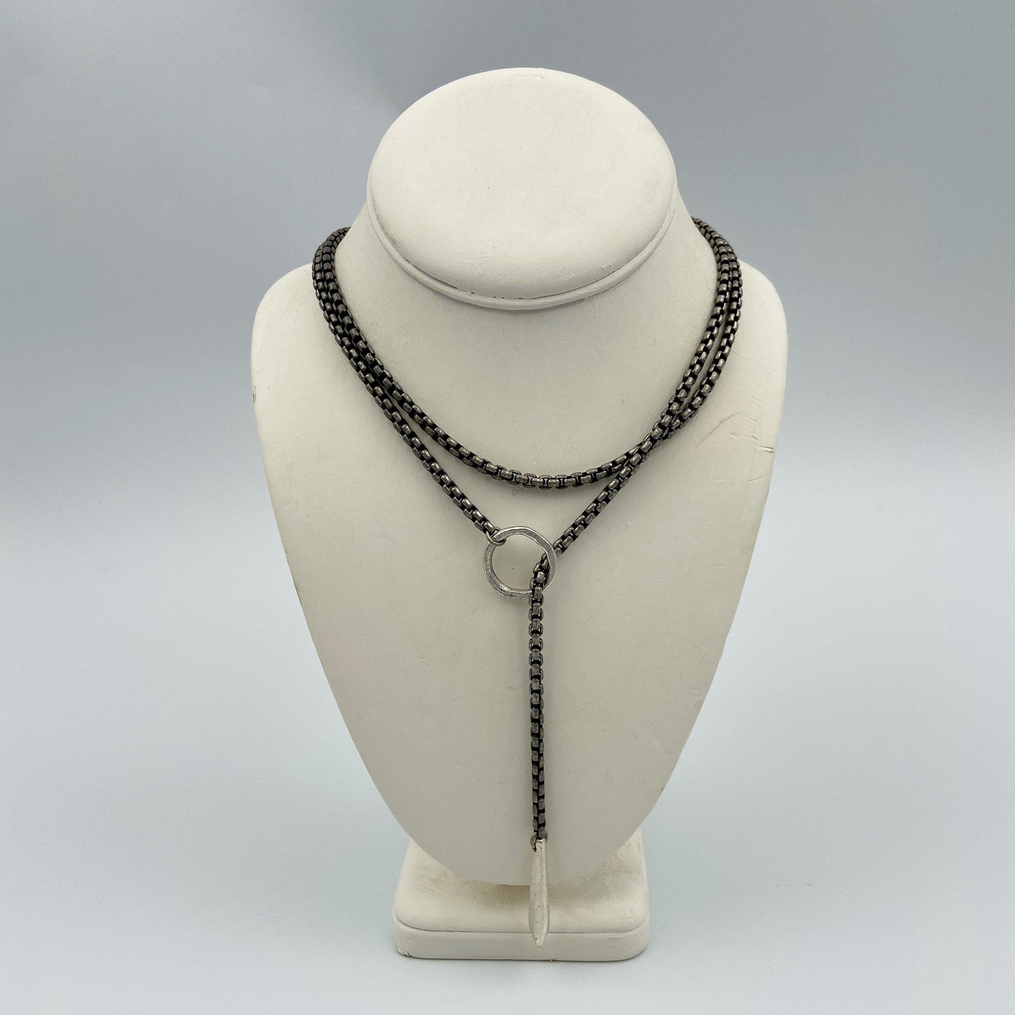 Silver Lariat Necklace - Five and Divine
