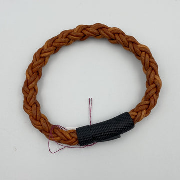 Single Braided Leather Bracelet with Stainless Steel Clasp