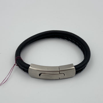 Multi Loop Leather Bracelet with Stainless Steel Clasp - Five and Divine