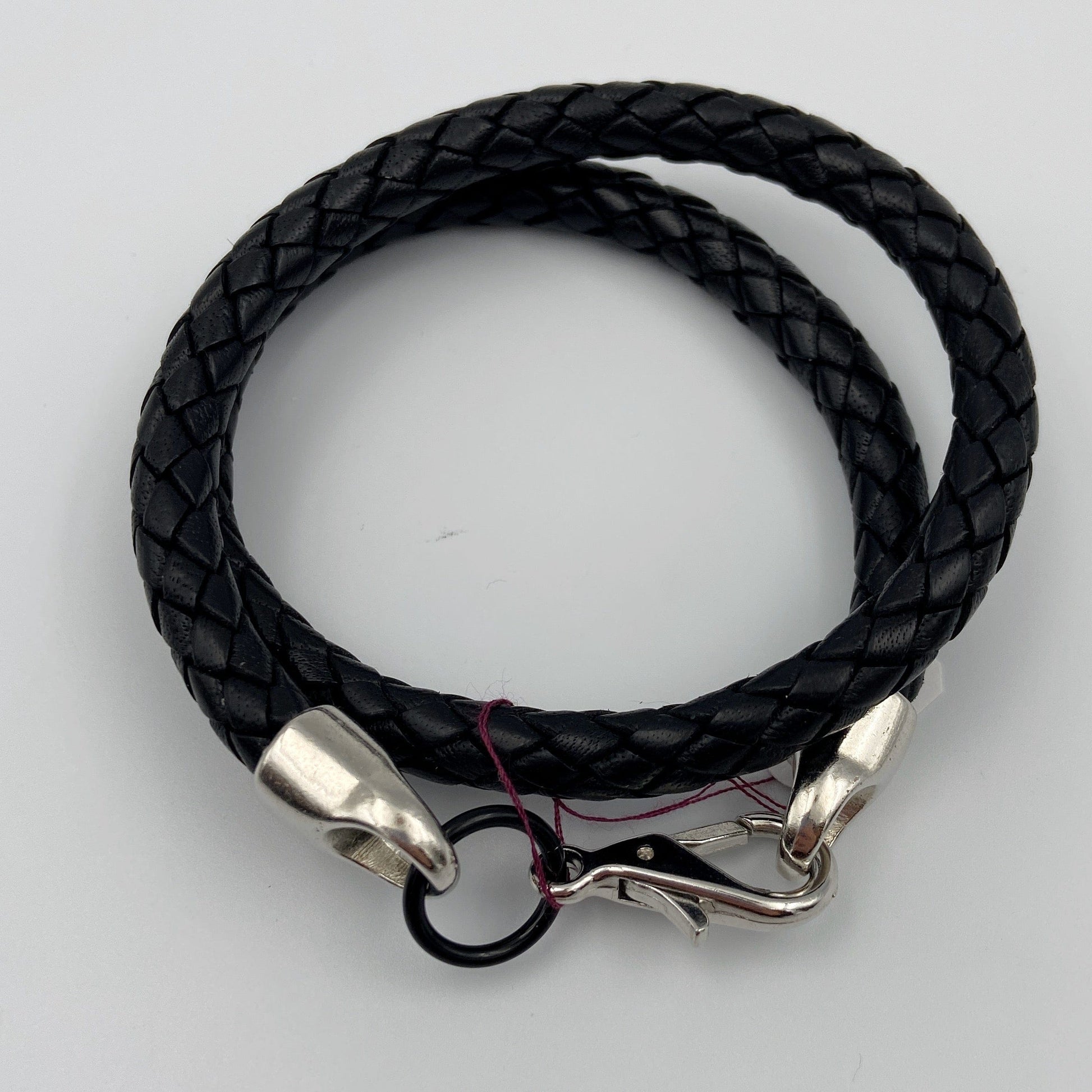 Multi Wrap Braided Leather Bracelet with Stainless Steel Clasp - Five and Divine