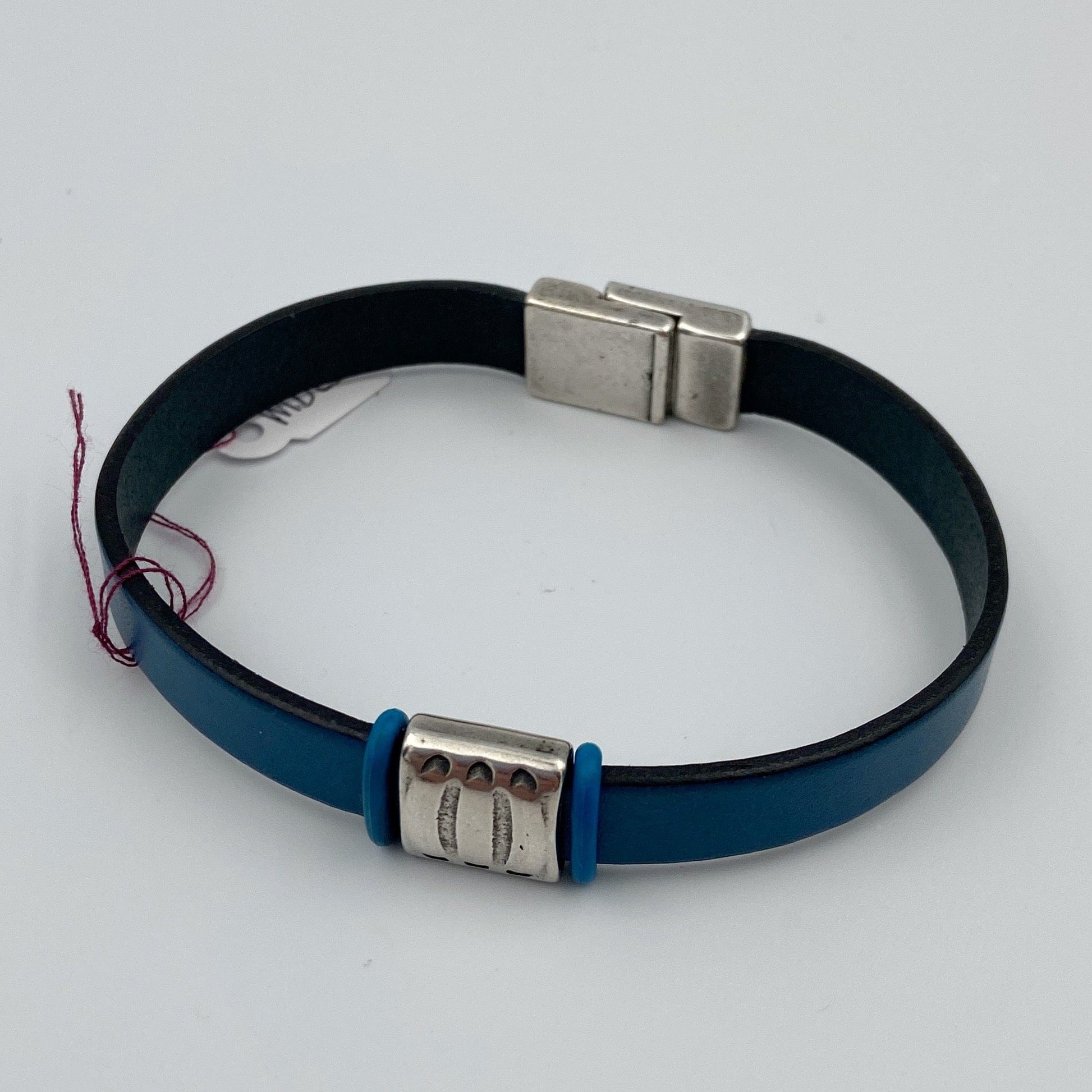 Plain Flat Leather Bracelet with Stainless Steel Clasp - Five and Divine