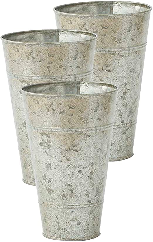 KAK 8" Galvanized Metal French Floral Bucket - Five and Divine