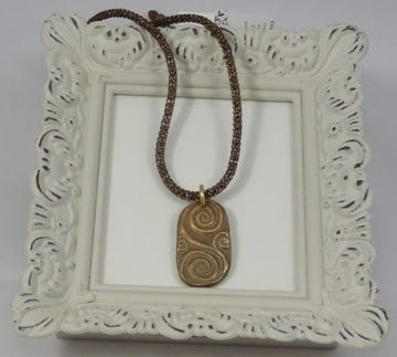 Hand Sculpted Bronze Pendant  Necklace - Five and Divine