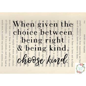 Book Art - When Given The Choice - 5x7 Unframed Print - Cecelia Rose Book Art - Five and Divine