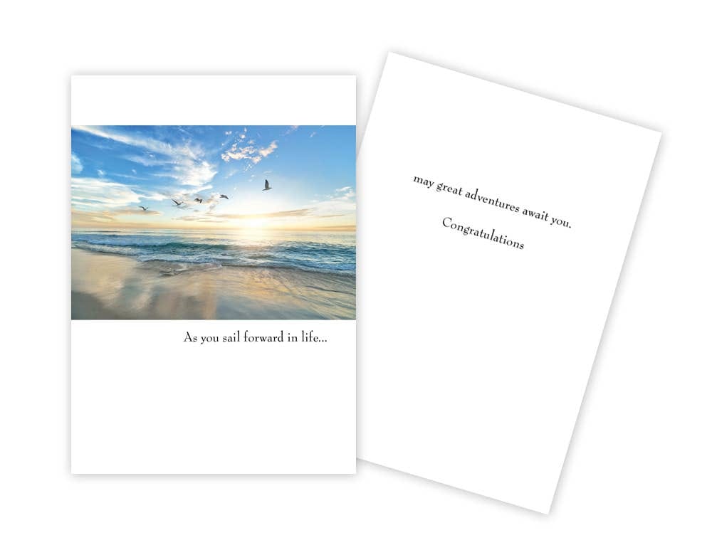 Beach Waves Coastal Congratulations Card - Five and Divine