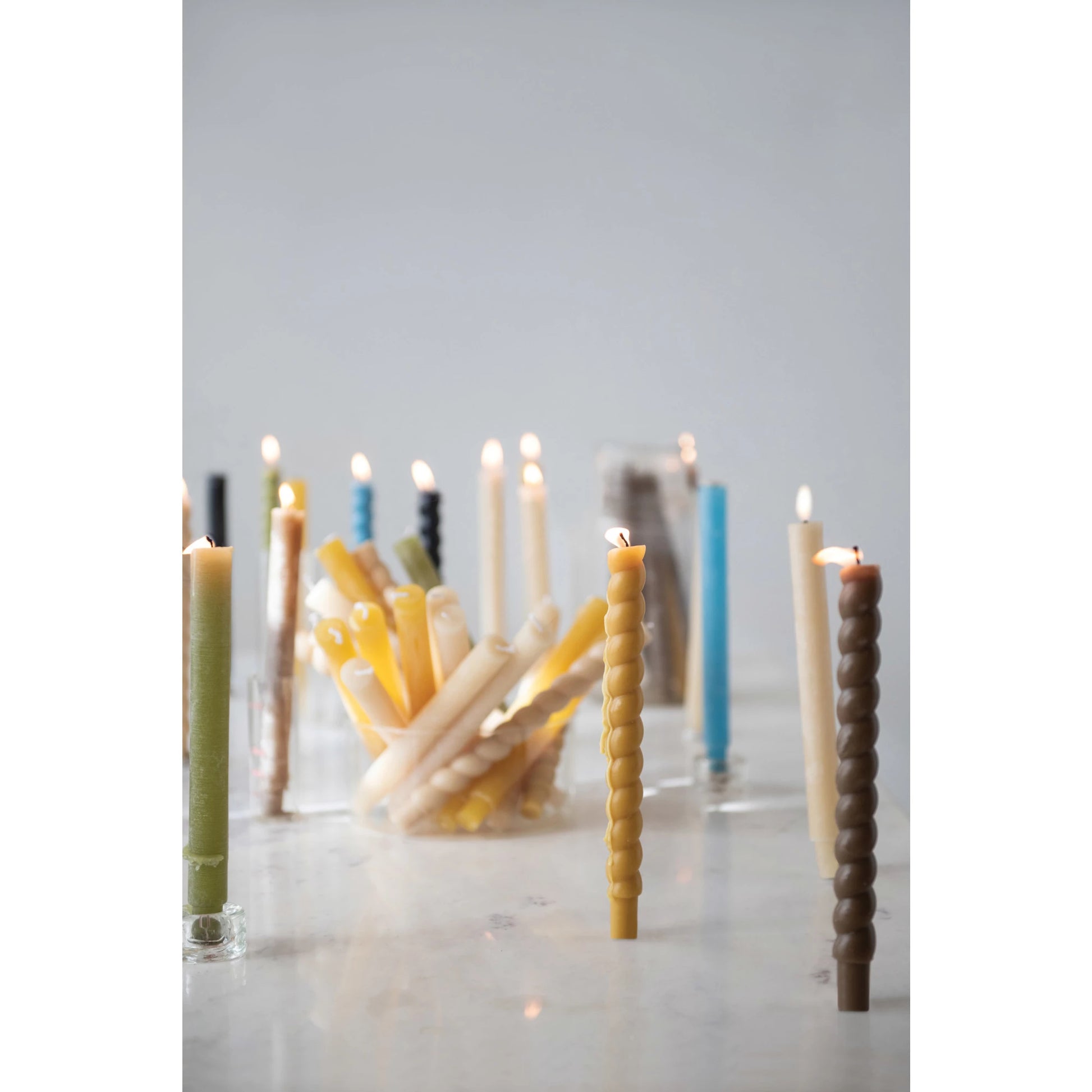 Unscented Taper Candles - Powder Finish (Cream Color) - Five and Divine