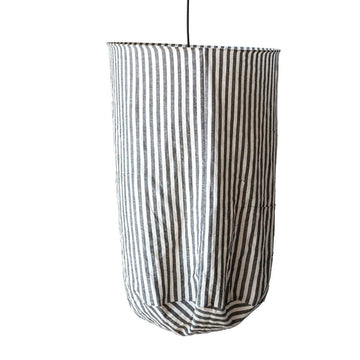 Black & White Stripe Fabric Pendant Lamp - Five and Divine