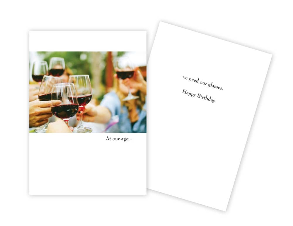 Wine Glasses Funny Birthday Card - Five and Divine