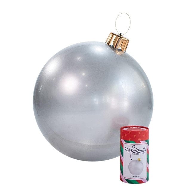 Holiball® - The Inflatable Ornament (30" Silver) - Five and Divine