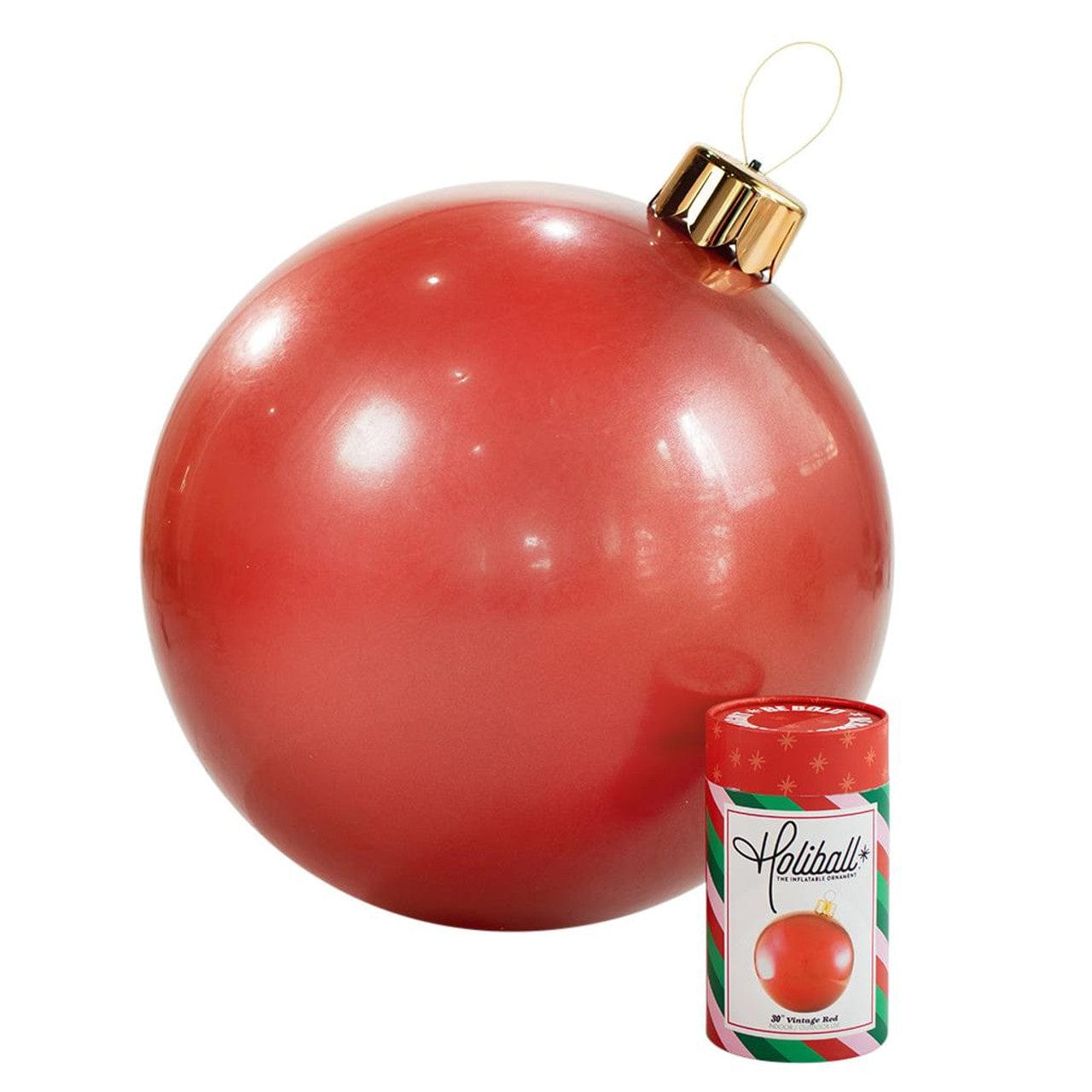 Holiball® - The Inflatable Ornament (30" Vintage Red) - Five and Divine