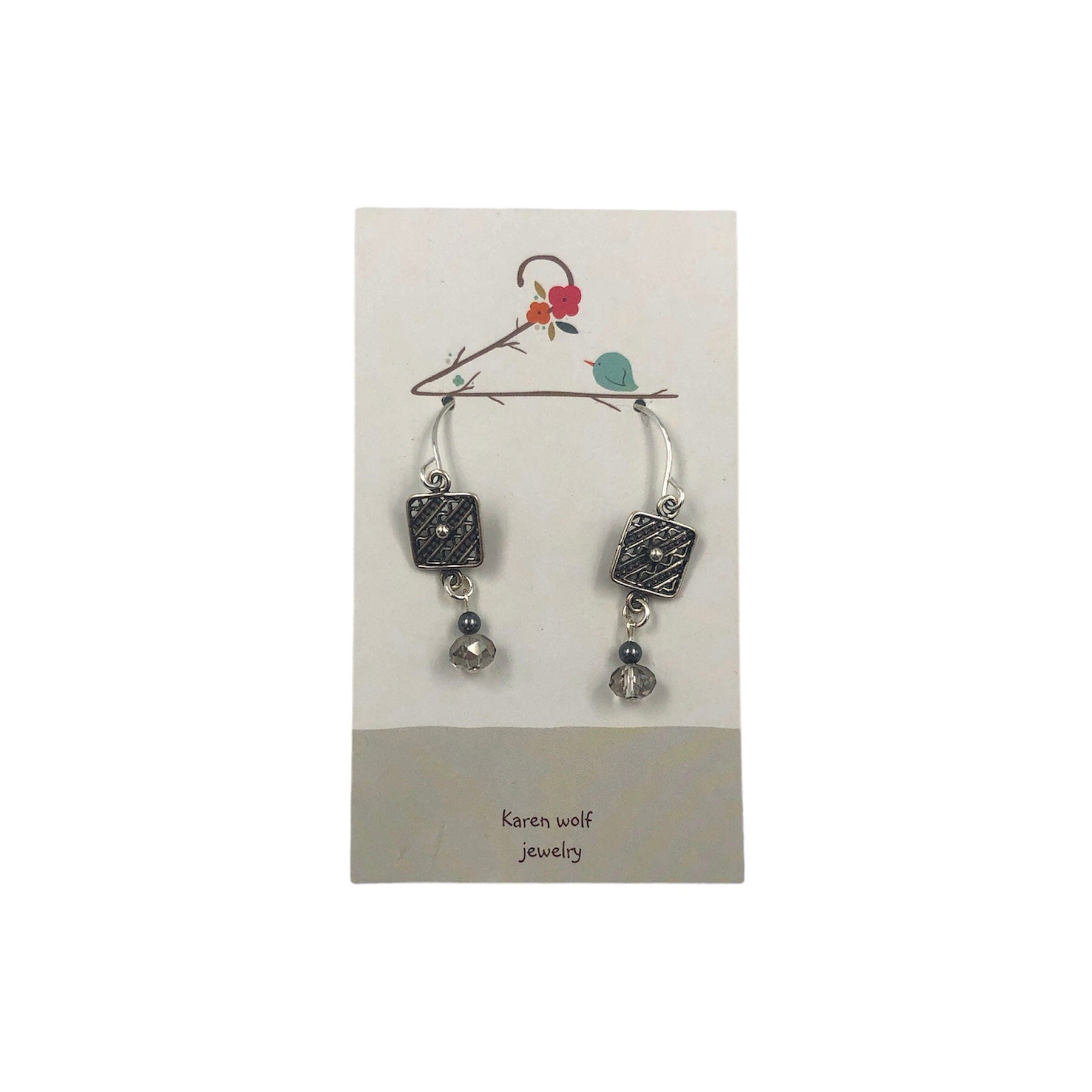 Silver Plated Charms & Swarovski Crystal Beads Earrings, - Five and Divine