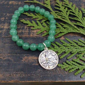 Reading Map Green Bead Bracelet - Five and Divine