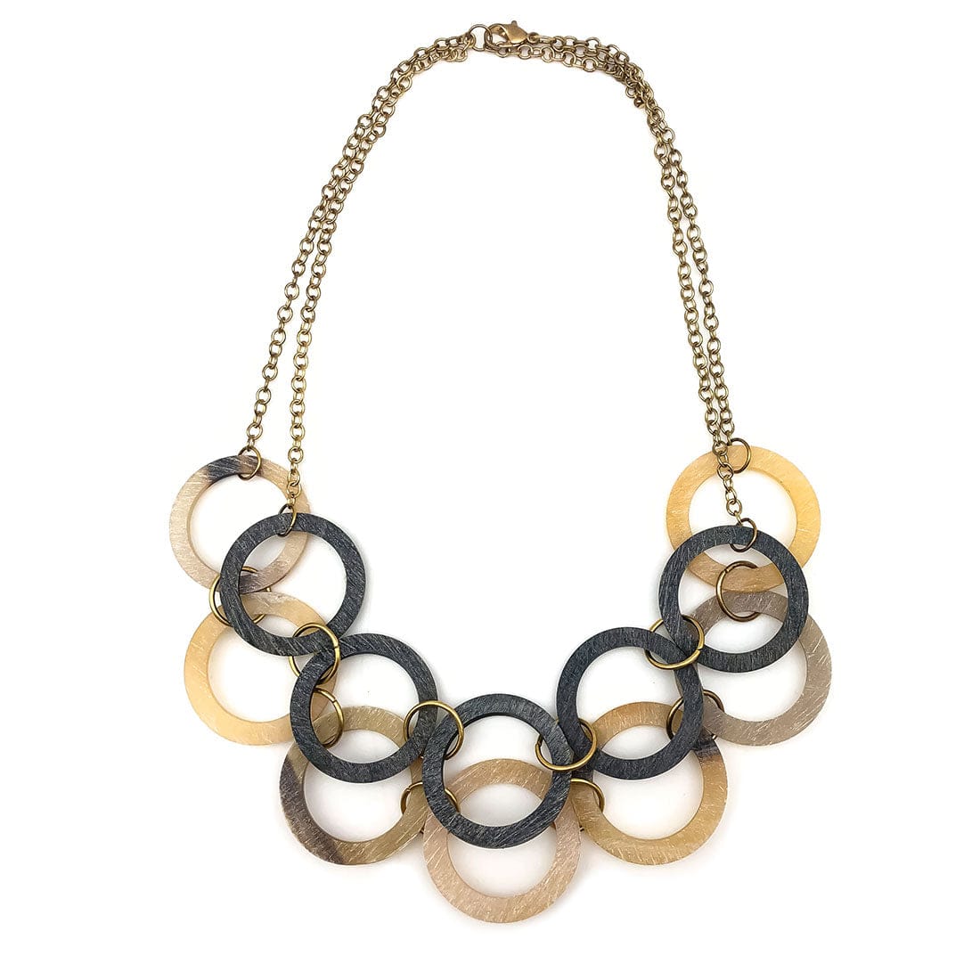 Anju Omala Silver Fog Necklace - Large Rings - Five and Divine