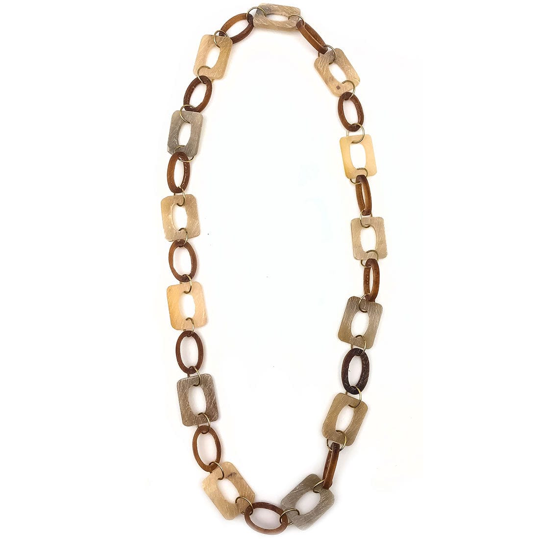 Anju Omala Natural Beige Necklace - Rectangles Ovals - Five and Divine